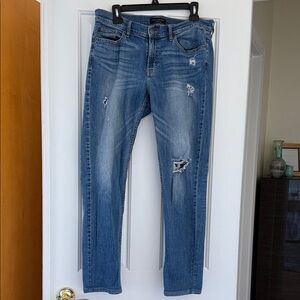 Banana Republic Blue Distressed Straight Leg Jeans